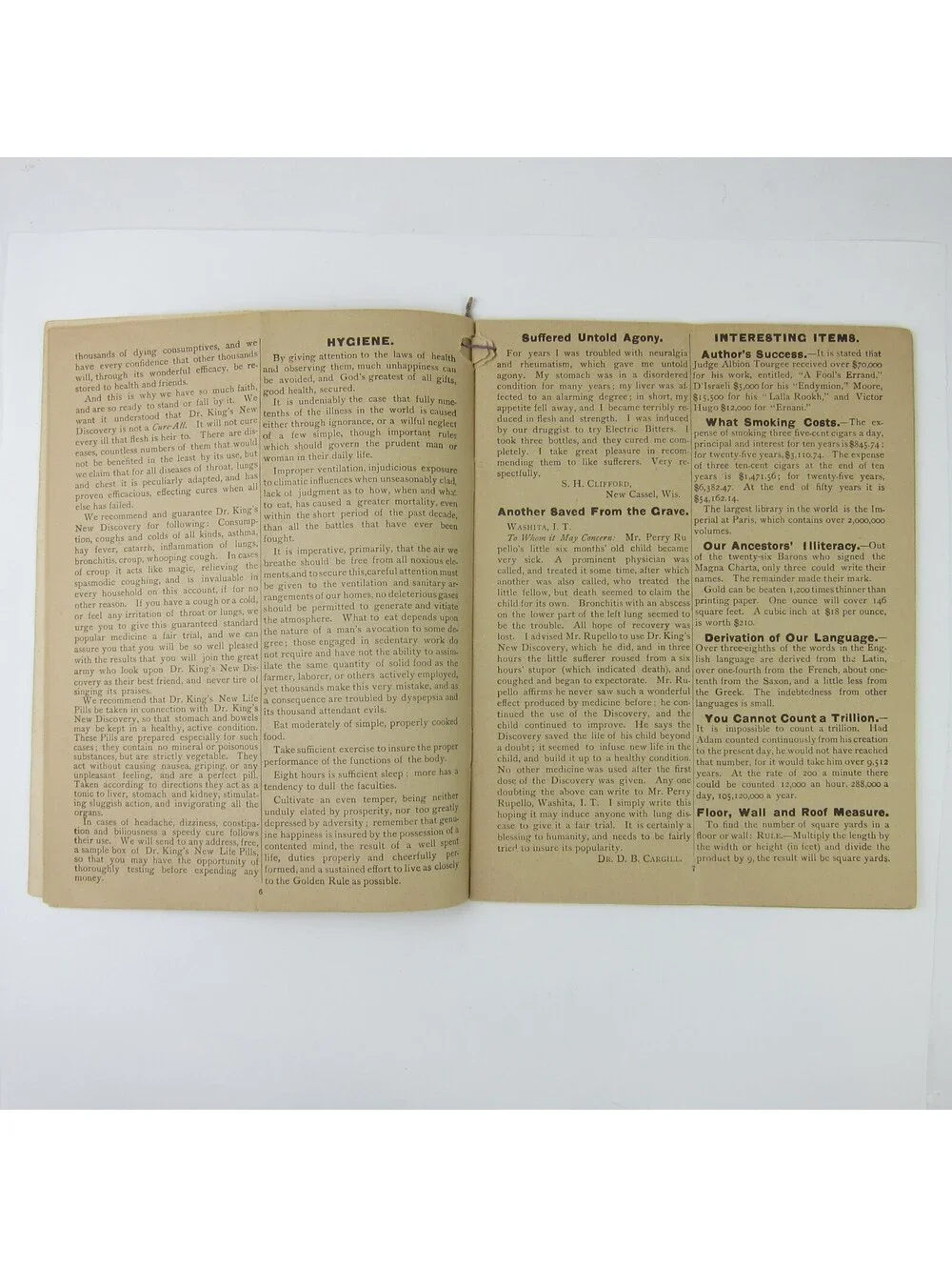 Dr. Kings Guide to Health Patent Medicine Almanac HE Bucklen & Co Antique c 1888